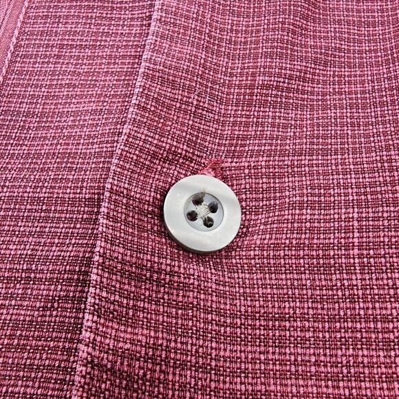 Tommy Bahama Shirt Mens XL Red Burgundy Silk Tahitian Border Camp Loop Collar - Picture 12 of 16